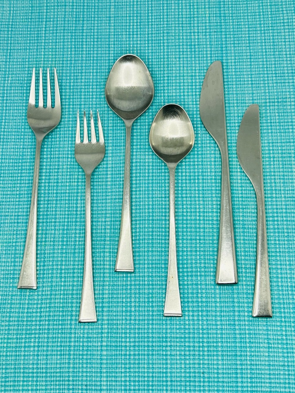 Vtg Zani Sabrina Italy Stainless 6 Piece Place Setting MCM Nencioni Moleri 1978